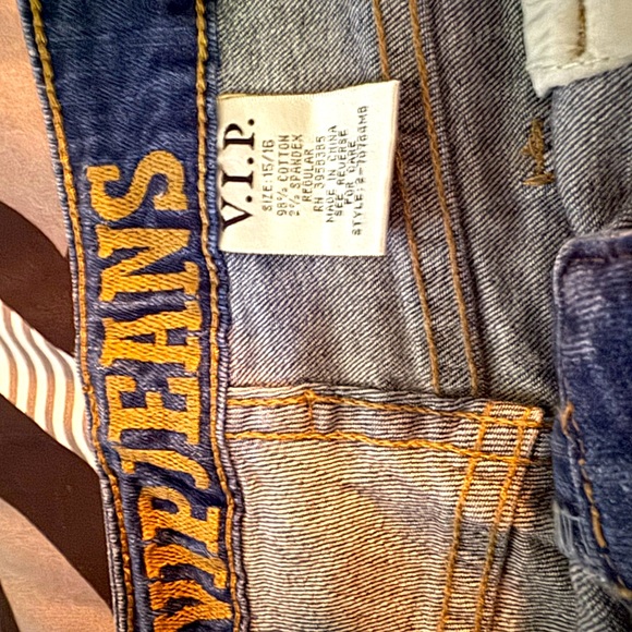 VIP Skinny Jeans with Distressed Details and Pearls - Picture 4 of 4